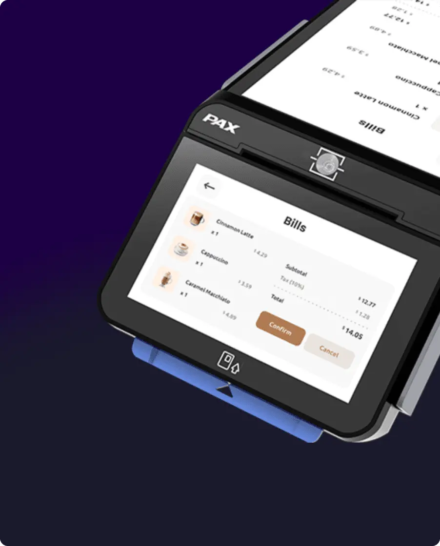 Due Schermi<br/>Uno per l'Esercente,<br/>Uno per il Cliente